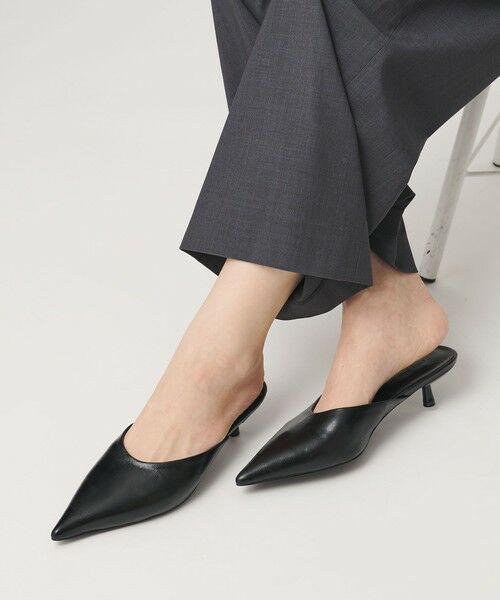 BEAUTY&YOUTH UNITED ARROWS / ビューティー&ユース ユナイテッドアローズ サンダル | レザー ポインテッドトゥ ミュール | 詳細1