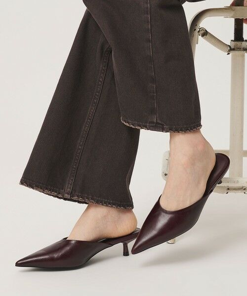 BEAUTY&YOUTH UNITED ARROWS / ビューティー&ユース ユナイテッドアローズ サンダル | レザー ポインテッドトゥ ミュール（WINE）