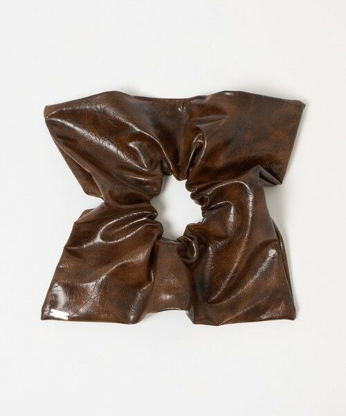 BEAUTY&YOUTH UNITED ARROWS / ビューティー&ユース ユナイテッドアローズ ヘアゴム・シュシュ | ＜heyep＞レザーライク シュシュ（DK.BROWN）