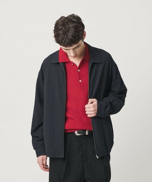 BEAUTY&YOUTH UNITED ARROWS / ビューティー&ユース ユナイテッドアローズ シャツ・ブラウス | アーバン サッカー チェック ジップ シャツ（NAVY）