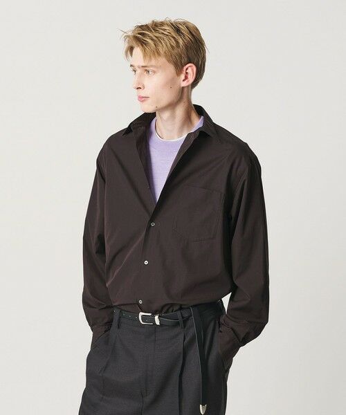 BEAUTY&YOUTH UNITED ARROWS / ビューティー&ユース ユナイテッドアローズ シャツ・ブラウス | HI-LINE 120/2 ブロード レギュラー シャツ(DK.BROWN)