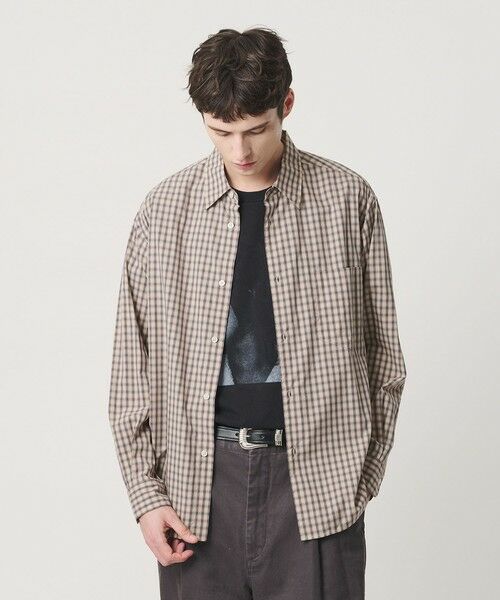 BEAUTY&YOUTH UNITED ARROWS / ビューティー&ユース ユナイテッドアローズ シャツ・ブラウス | ピーチスキン チェック レギュラー シャツ FORM型 | 詳細1