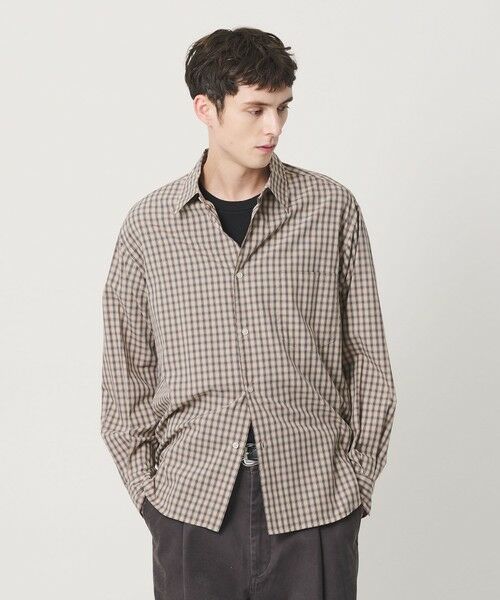 BEAUTY&YOUTH UNITED ARROWS / ビューティー&ユース ユナイテッドアローズ シャツ・ブラウス | ピーチスキン チェック レギュラー シャツ FORM型 | 詳細5