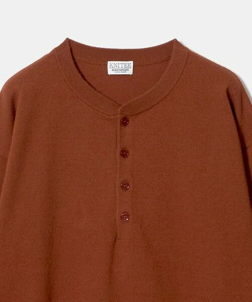 BEAUTY&YOUTH UNITED ARROWS / ビューティー&ユース ユナイテッドアローズ ニット・セーター | KNITEE フェザー コットン ヘンリーネック ニット Tシャツ ウォッシャブル | 詳細4