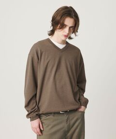 KNITEE フェザー コットン Vネック ニット Tシャツ ウォッシャブル