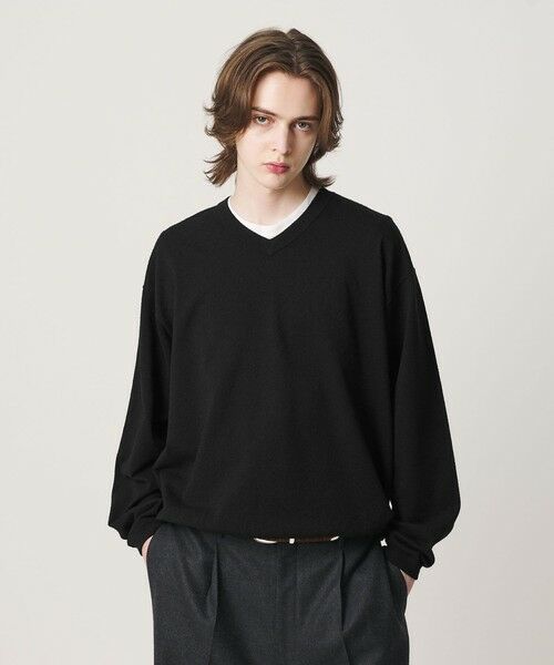 BEAUTY&YOUTH UNITED ARROWS / ビューティー&ユース ユナイテッドアローズ ニット・セーター | KNITEE フェザー コットン Vネック ニット Tシャツ ウォッシャブル | 詳細1
