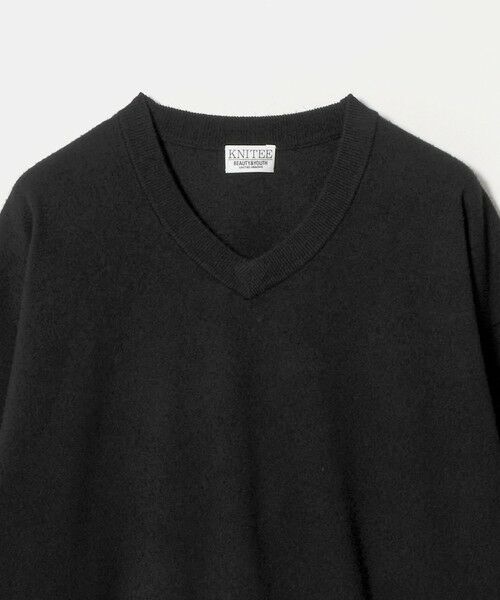 BEAUTY&YOUTH UNITED ARROWS / ビューティー&ユース ユナイテッドアローズ ニット・セーター | KNITEE フェザー コットン Vネック ニット Tシャツ ウォッシャブル | 詳細4