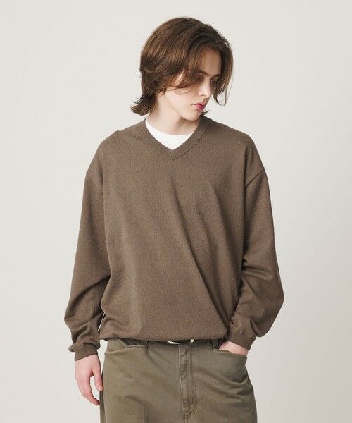 BEAUTY&YOUTH UNITED ARROWS / ビューティー&ユース ユナイテッドアローズ ニット・セーター | KNITEE フェザー コットン Vネック ニット Tシャツ ウォッシャブル | 詳細7