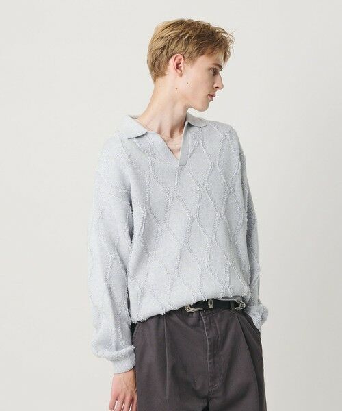 BEAUTY&YOUTH UNITED ARROWS / ビューティー&ユース ユナイテッドアローズ ニット・セーター | フリンジ パターン スキッパー ニット | 詳細3