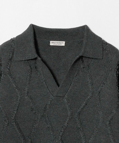 BEAUTY&YOUTH UNITED ARROWS / ビューティー&ユース ユナイテッドアローズ ニット・セーター | フリンジ パターン スキッパー ニット | 詳細13