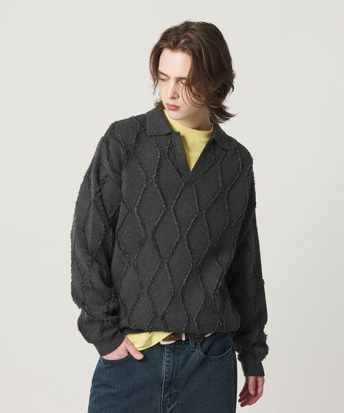 BEAUTY&YOUTH UNITED ARROWS / ビューティー&ユース ユナイテッドアローズ ニット・セーター | フリンジ パターン スキッパー ニット | 詳細10