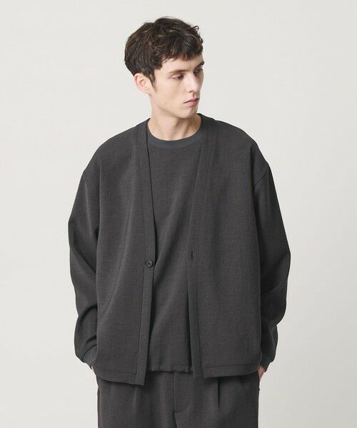 BEAUTY&YOUTH UNITED ARROWS / ビューティー&ユース ユナイテッドアローズ テーラードジャケット | DUAL PACK 3.0 1B カーディガン ジャケット ヨコストレッチ UVカット ウォッシャブル セットアップ対応（DK.GRAY）