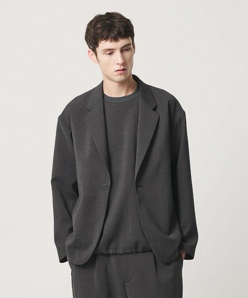 BEAUTY&YOUTH UNITED ARROWS / ビューティー&ユース ユナイテッドアローズ テーラードジャケット | DUAL PACK 3.0 1B リラックス ジャケット ヨコストレッチ UVカット ウォッシャブル セットアップ対応（DK.GRAY）