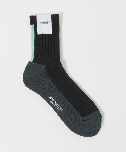BEAUTY&YOUTH UNITED ARROWS / ビューティー&ユース ユナイテッドアローズ ソックス | バック ライン ソックス（BLACK）