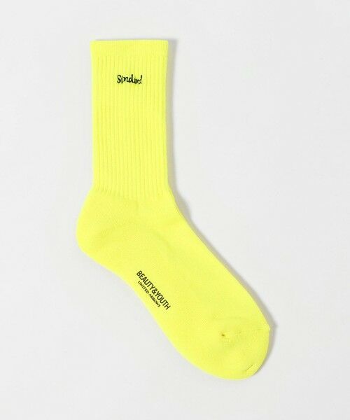 BEAUTY&YOUTH UNITED ARROWS / ビューティー&ユース ユナイテッドアローズ ソックス | フリーダム スタンダード エンブロイダリー ロゴ クルー ソックス（YELLOW）