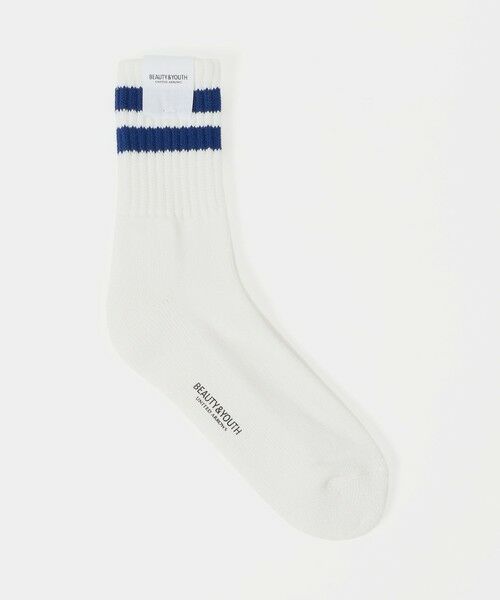 BEAUTY&YOUTH UNITED ARROWS / ビューティー&ユース ユナイテッドアローズ ソックス | 2ライン パイル クルー ソックス（WHITE）