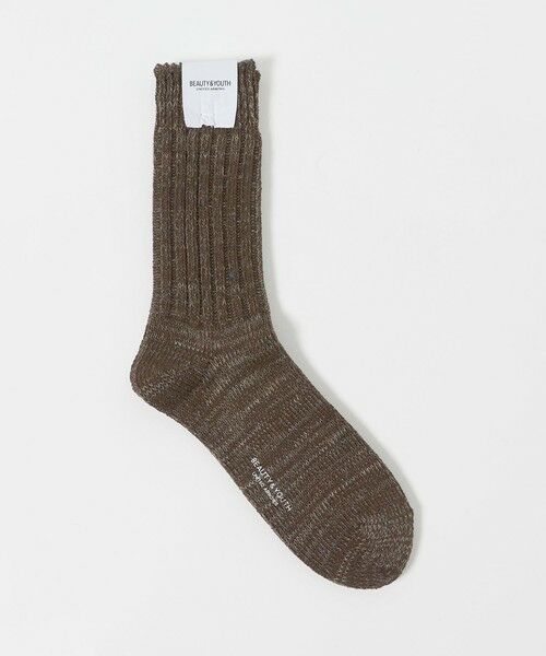 BEAUTY&YOUTH UNITED ARROWS / ビューティー&ユース ユナイテッドアローズ ソックス | ネップ ヘビー ソックス（MD.BROWN）