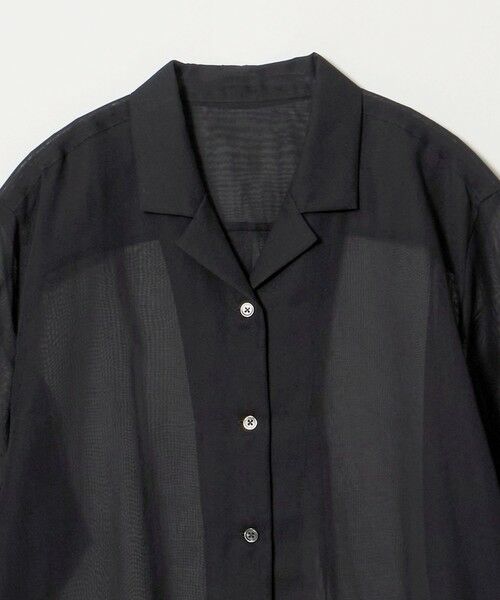 BEAUTY&YOUTH UNITED ARROWS / ビューティー&ユース ユナイテッドアローズ シャツ・ブラウス | シアー ドローストリング オープンカラーシャツ | 詳細1