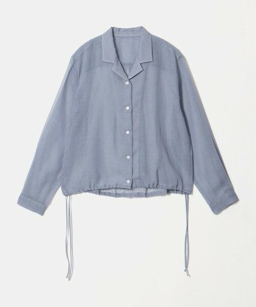 BEAUTY&YOUTH UNITED ARROWS / ビューティー&ユース ユナイテッドアローズ シャツ・ブラウス | シアー ドローストリング オープンカラーシャツ（COBALT）