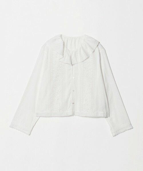 BEAUTY&YOUTH UNITED ARROWS / ビューティー&ユース ユナイテッドアローズ シャツ・ブラウス | エンブロイダリー フリルカラー シャツ（WHITE）