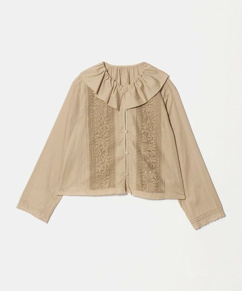 BEAUTY&YOUTH UNITED ARROWS / ビューティー&ユース ユナイテッドアローズ シャツ・ブラウス | エンブロイダリー フリルカラー シャツ（BEIGE）