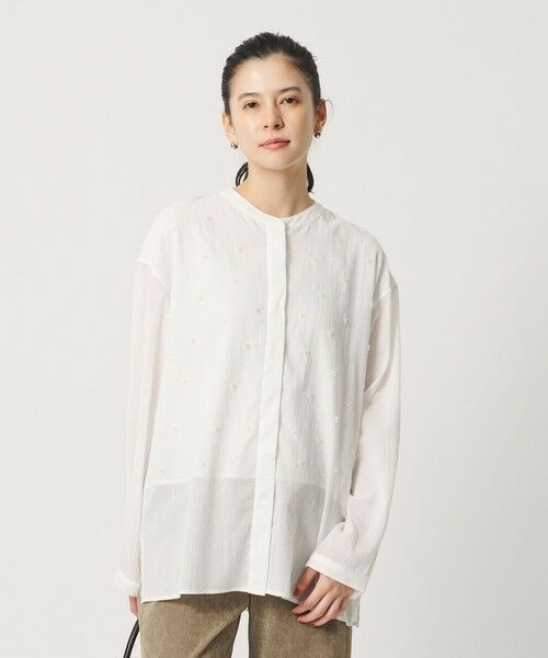 BEAUTY&YOUTH UNITED ARROWS / ビューティー&ユース ユナイテッドアローズ シャツ・ブラウス | コットンクレープ ビーズ エンブロイダリー シャツ | 詳細1