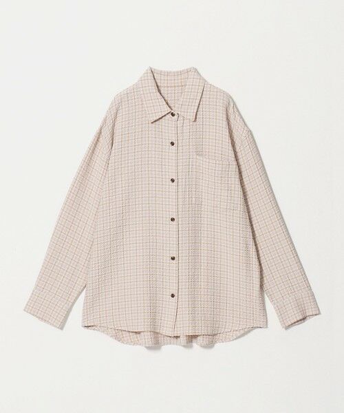 BEAUTY&YOUTH UNITED ARROWS / ビューティー&ユース ユナイテッドアローズ シャツ・ブラウス | レーヨンブレンド チェック オーバーサイズシャツ（LT.PINK）