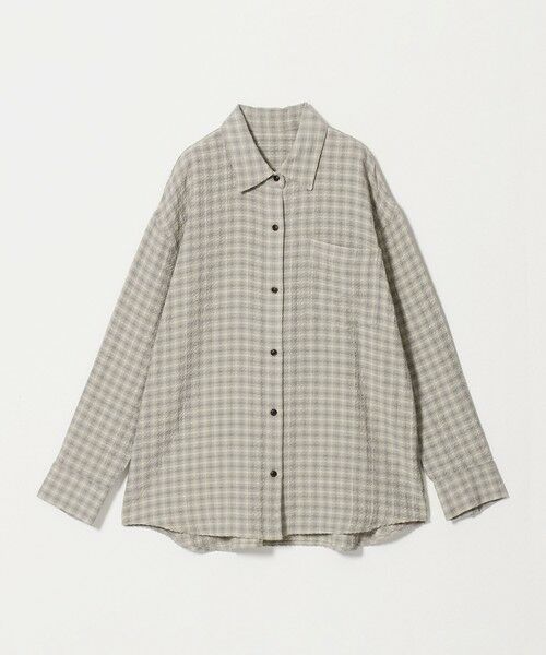 BEAUTY&YOUTH UNITED ARROWS / ビューティー&ユース ユナイテッドアローズ シャツ・ブラウス | レーヨンブレンド チェック オーバーサイズシャツ（CREAM）