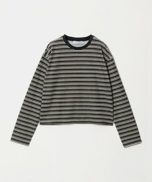 BEAUTY&YOUTH UNITED ARROWS / ビューティー&ユース ユナイテッドアローズ Tシャツ | ベロアボーダー ロングスリーブ Tシャツ（BLACK）