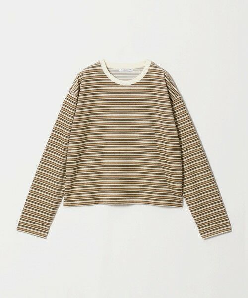 BEAUTY&YOUTH UNITED ARROWS / ビューティー&ユース ユナイテッドアローズ Tシャツ | ベロアボーダー ロングスリーブ Tシャツ（BEIGE）