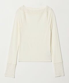 BEAUTY&YOUTH UNITED ARROWS / ビューティー&ユース ユナイテッドアローズ カットソー | レースドッキング ロングスリーブ カットソー