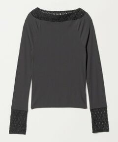 BEAUTY&YOUTH UNITED ARROWS / ビューティー&ユース ユナイテッドアローズ カットソー | レースドッキング ロングスリーブ カットソー