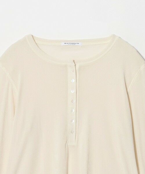 BEAUTY&YOUTH UNITED ARROWS / ビューティー&ユース ユナイテッドアローズ カットソー | フロッキーチュール ヘンリーネック カットソー | 詳細1
