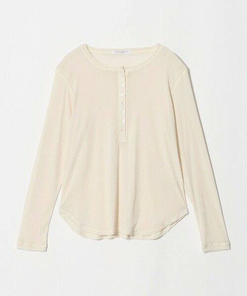 BEAUTY&YOUTH UNITED ARROWS / ビューティー&ユース ユナイテッドアローズ カットソー | フロッキーチュール ヘンリーネック カットソー（OFF WHITE）