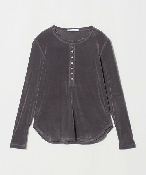 BEAUTY&YOUTH UNITED ARROWS / ビューティー&ユース ユナイテッドアローズ カットソー | フロッキーチュール ヘンリーネック カットソー（DK.GRAY）