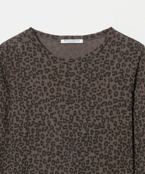 BEAUTY&YOUTH UNITED ARROWS / ビューティー&ユース ユナイテッドアローズ カットソー | コットン レオパードプリント ロングスリーブ シアーカットソー | 詳細4