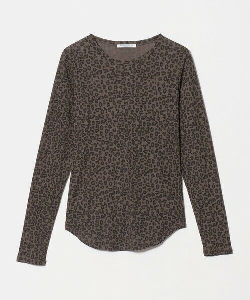 BEAUTY&YOUTH UNITED ARROWS / ビューティー&ユース ユナイテッドアローズ カットソー | コットン レオパードプリント ロングスリーブ シアーカットソー（DK.BROWN）