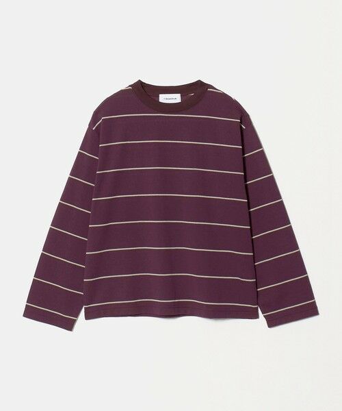 BEAUTY&YOUTH UNITED ARROWS / ビューティー&ユース ユナイテッドアローズ Tシャツ | コットンポリエステル ボーダー ロングスリーブTシャツ（WINE）