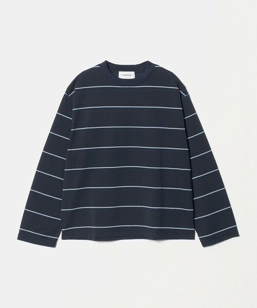 BEAUTY&YOUTH UNITED ARROWS / ビューティー&ユース ユナイテッドアローズ Tシャツ | コットンポリエステル ボーダー ロングスリーブTシャツ（NAVY）