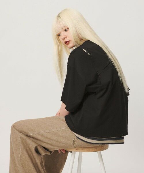 BEAUTY&YOUTH UNITED ARROWS / ビューティー&ユース ユナイテッドアローズ カットソー | 【WEB限定】バックレイヤード ドローストリング Tシャツ | 詳細14