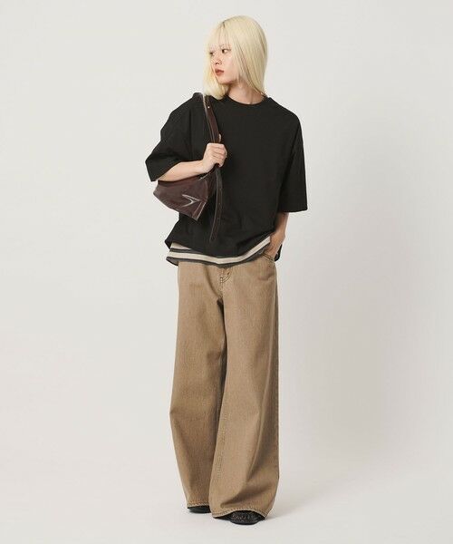 BEAUTY&YOUTH UNITED ARROWS / ビューティー&ユース ユナイテッドアローズ カットソー | 【WEB限定】バックレイヤード ドローストリング Tシャツ（BLACK）
