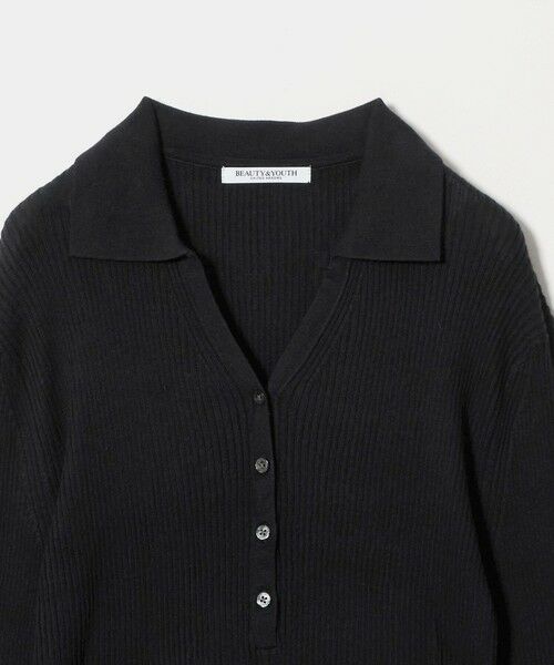 BEAUTY&YOUTH UNITED ARROWS / ビューティー&ユース ユナイテッドアローズ ニット・セーター | スキッパー フロントボタン リブニットプルオーバー ウォッシャブル | 詳細1