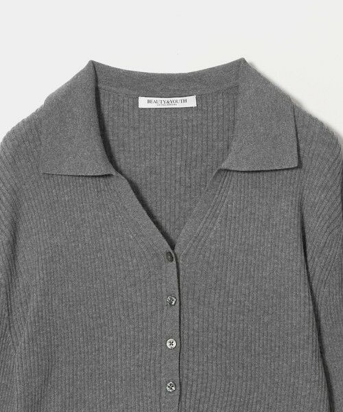 BEAUTY&YOUTH UNITED ARROWS / ビューティー&ユース ユナイテッドアローズ ニット・セーター | スキッパー フロントボタン リブニットプルオーバー ウォッシャブル | 詳細4