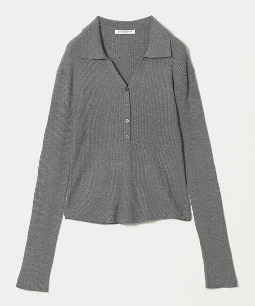 BEAUTY&YOUTH UNITED ARROWS / ビューティー&ユース ユナイテッドアローズ ニット・セーター | スキッパー フロントボタン リブニットプルオーバー ウォッシャブル（DK.GRAY）