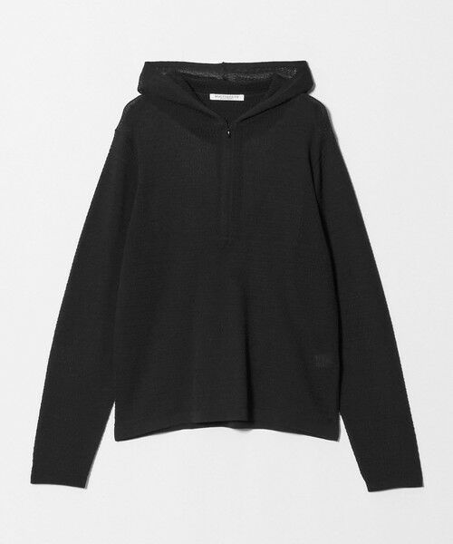 BEAUTY&YOUTH UNITED ARROWS / ビューティー&ユース ユナイテッドアローズ ニット・セーター | コットンポリエステル ニットフーディ ウォッシャブル（BLACK）