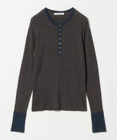 BEAUTY&YOUTH UNITED ARROWS / ビューティー&ユース ユナイテッドアローズ ニット・セーター | バイカラー ヘンリーネック リブ ニットプルオーバー ウォッシャブル