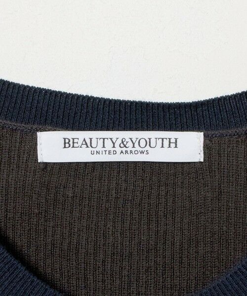 BEAUTY&YOUTH UNITED ARROWS / ビューティー&ユース ユナイテッドアローズ ニット・セーター | バイカラー ヘンリーネック リブ ニットプルオーバー ウォッシャブル | 詳細8