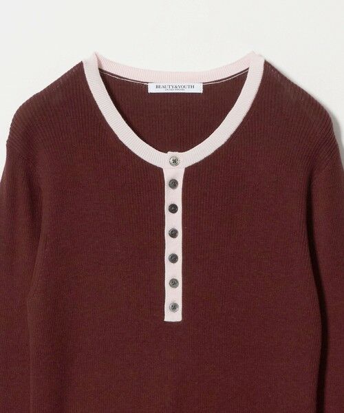 BEAUTY&YOUTH UNITED ARROWS / ビューティー&ユース ユナイテッドアローズ ニット・セーター | バイカラー ヘンリーネック リブ ニットプルオーバー ウォッシャブル | 詳細11