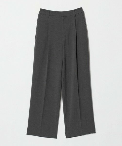 BEAUTY&YOUTH UNITED ARROWS / ビューティー&ユース ユナイテッドアローズ スラックス・ドレスパンツ | ポリエステルブレンド メランジ バックゴム ストレートパンツ 防シワ ウォッシャブル（DK.GRAY）