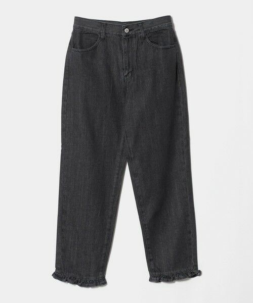 BEAUTY&YOUTH UNITED ARROWS / ビューティー&ユース ユナイテッドアローズ デニムパンツ | フリル テーパード デニムパンツ（BLACK）